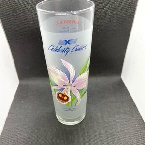 Celebrity Cruises Floral Cocktail Recipe Tumbler Collins Frosted Cattleya Glass